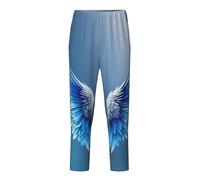 TTYDOKLA Pantaloni pigiama con stampa ali d'angelo, perfetti per il tempo libero, tempo libero, tempo libero, sport e feste a tema, Nero , L(14-16)
