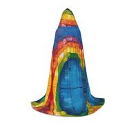 TTYDOKLA Piccolo mantello con cappuccio con stampa arcobaleno, mago e rinascimentale, con cappuccio, per giochi di ruolo e feste