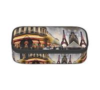 TTYDOKLA Pittura a olio Parigi Scena di Strada Torre Eiffel Stampa Astuccio Multiuso Astuccio Astuccio Esteticamente Piacevole Sacchetto Ampio Spazio di Archiviazione, Nero , Taglia unica, Custodia