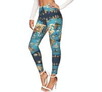 TTYDOKLA World Geography Map Print Leggings da donna, morbidi a compressione, abbigliamento da palestra per donna, Nero , L