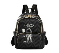 Ttylsdd Astronauti sulla luna zaino da donna alla moda borsa a tracolla da donna casual università viaggi zaino borsa piccola, Astronauti sulla Luna, S