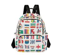 Ttylsdd Flags From Around The World - Zaino da donna, alla moda, borsa a tracolla, casual, università, viaggi, piccola, Bandiere da tutto il mondo, S