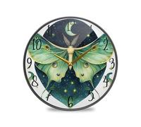 Ttylsdd Orologio da parete, silenzioso, senza ticchettio, orologio da parete decorativo a batteria con farfalla sulla mezzaluna per cucina, camera da letto, soggiorno, ufficio (30,5 cm)
