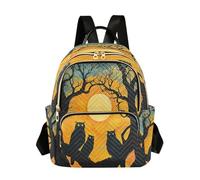 Ttylsdd Owl in the Tree - Zaino da donna, alla moda, casual, università, viaggi, piccola, Gufo nero, M