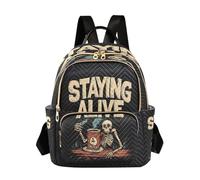 Ttylsdd Staying Alive - Zaino da donna, alla moda, casual, università, viaggi, piccola, Rimanere in vita, M