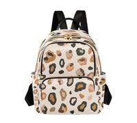 Ttylsdd Zaino da donna con stampa leopardata di colore della terra, borsa a tracolla da donna, borsa a tracolla casual da viaggio universitaria piccola, Stampa leopardata color terra, S