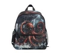 Ttylsdd Zaino per bambini per ragazze e ragazzi 3-8 anni con polpo e fulmine Zaini per bambini per ragazza ragazzo asilo scuola elementare Bookbag