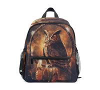 Ttylsdd Zaino per bambini per ragazze e ragazzi 3-8 gufo su un cerchio Zaini per bambini per ragazza ragazzo asilo scuola elementare Bookbag