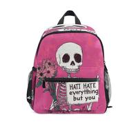 Ttylsdd Zaino per bambini per ragazze e ragazzi 3-8 scheletro che tiene un fiore Zaini per bambini per ragazza ragazzo asilo scuola elementare Bookbag