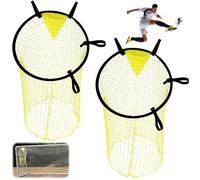 TTYSHIP® 2 Pezzi Obiettivo da Calcio Rete, 45x60cm Rete Bersaglio Calcio con Cornice per L'allenamento di Precisione dei Calci (Giallo)