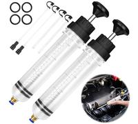 TTYSHIP® 2 Pezzi Siringa Olio Motore, 200cc Siringa per Olio con 4 Tubi, Siringa Aspira Liquidi, Siringa Olio per Liquido dei Freni, Oli Trasmissione