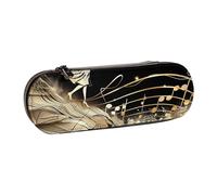 ttyuac Astuccio con stampa di note musicali e violino, custodia rigida in ecopelle per cancelleria, articoli da toeletta, trucco, viaggi, forniture per ufficio, Nota musicale romanzo, taglia unica