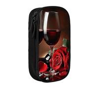 ttyuac Elegante astuccio per matite con stampa di dinosauri, grande capacità, 2 scomparti, doppia cerniera, astuccio estetico, organizer per cancelleria, per ragazzi e ragazze, Decorazione romantica