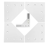 TTZEZE - 4 piastre congiunte in ossido anodizzato di superficie, argento a forma di L, piastra angolare a 5 fori, per profilo in alluminio serie 4040, telaio per stampante 3D