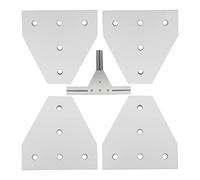 TTZEZE - 4 piastre congiunte per giunzione esterna, a forma di T, in argento, a 5 fori, per profili in alluminio serie 4040, con telaio per stampante 3D