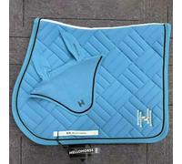 TTZGMTRC Equestre 2-Piece Set, all Purpose Saddle Pad Equestrian Bareback Riding Pad con copriorecchie Abbinato Non-Slip Moisture-Wicking Shock Absorbing,Blu