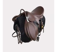 TTZGMTRC Set di Selle da Cavallo Leggere in Ultra-Fibra - Sella in Pelle Sintetica Confortevole con Briglia, sottopancia, staffe e Cuscinetto per Sella da Cavallo equestre Gli Accessori,Nero,Set