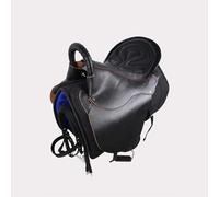 TTZGMTRC Set di Selle Western in Vera Pelle - Include Briglia, morso, redini, sottopancia, staffe e Comodo parasudore.,Nero