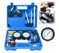 TU-21 Set di tester di compressione, kit per tester di perdite di cilindri, kit per auto, rilevatore di perdite di compressione del motore, set di strumenti con asta di prolunga, 0-7 bar e 0-100 PSI