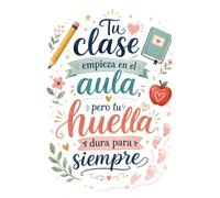 Tu clase empieza en el aula pero tu huella dura para siempre: Libreta A5 de 150 páginas con rayas para profes