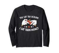 Tu dici Dichiarazione dei redditi io dico Yarn Money Knitting Maglia a Manica