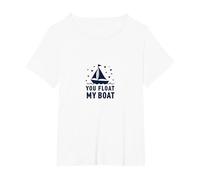 Tu Fai galleggiare la mia Barca - Nautical Love Sailing Maglietta, Donna Plus-Size, Bianco, 3X