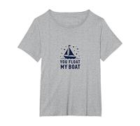 Tu Fai galleggiare la mia Barca - Nautical Love Sailing Maglietta, Donna Plus-Size, Grigio Melange, 2X