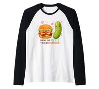 Tu Sei Il sottaceto al Mio Hamburger Cibo Carino Amore Maglia con Maniche Raglan