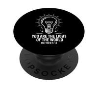 Tu sei la luce del mondo Matteo 5:14 Cristo Seguace PopSockets PopGrip Adesivo