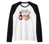 Tu Sei la soia al Mio Ramen Cute Foodie Art Maglia con Maniche Raglan