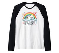 Tu Sei l'arcobaleno per la mia Pioggia Nuvole Carine Maglia con Maniche Raglan