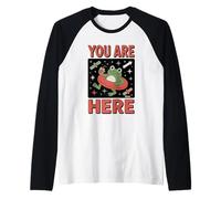 Tu Sei Qui Rana nello Spazio Umorismo Surreale Maglia con Maniche Raglan