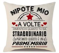 Tu Sia Straordinario Regalo d'Ispirazione per il Nipote da Parte della Nonna, del Nonno, della Zia e dello Zio - Copertina del Cuscino per Compleanno, Laurea o Natale