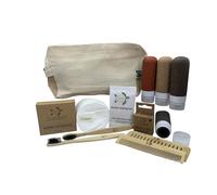 Tu-Untangle Kit Igiene Zero Rifiuti - Set Viaggio Ecologico- Marrone Terra
