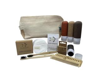 Tu-Untangle Kit Igiene Zero Rifiuti - Set Viaggio Ecologico- Marrone Terra | Essenziali da viaggio, aiuta a ridurre i rifiuti, adatto a uomini e donne, articoli riutilizzabili, idea regalo pratica