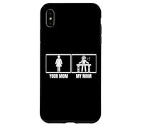 Tua madre mia madre figlia figlio DJ divertente disc jockey Custodia per iPhone XS Max