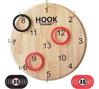 TUAHOO Gioco di Lancio dell'anello per Bambini, Giochi all'aperto per Adulti e Famiglia, Giochi sul Prato, Giochi in Giardino, legno Dartboard Quoits Ring Toss da Giardino, 30 cm