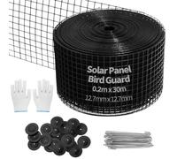 TUAKIMCE Kit di pannelli solari per uccelli, 20,3 cm x 30,5 m, filo di PVC deterrente per uccelli, protezione per uccelli per pannelli solari per evitare che i piccioni nidificino sotto il tetto