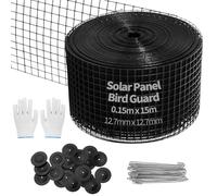 TUAKIMCE Pannello solare per uccelli, kit di rete per uccelli, 15,2 x 15,2 m, filo in PVC, protezione per uccelli per pannelli solari per evitare che i piccioni nidificino sotto il tetto pannelli