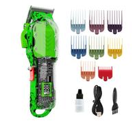 Tuanchuanrp Tagliacapelli professionale da uomo, senza fili, con display a LED, con lama a T, regalo di compleanno per uomini e donne, verde