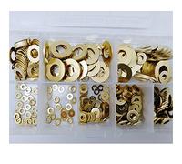 Tuanie Lnanqing-Rondella di Tenuta 360pcs Brass Lavastore Piatta M2 M3 M4 M4 M5 M6 M8 M10 Guarnizione in Ottone Assortimento Kit Assortimento Spacer ad Anello di Fissaggio, saldamente e Durevole