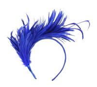 TUANMOZI Cerchietto per capelli Carnevale da donna, con piuma, stile anni '20, stile retrò, fascinator (blu, 1 pezzo)