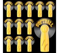 Tuanse 12 mini ventilatori portatili da softball, a LED, con cordino, funzionamento a batteria, per sport estivi, regalo per feste, feste, batterie non incluse
