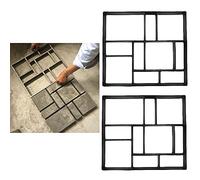 TuAut 2 stampi per pavimentazioni in Cemento e plastica, 45 x 40 cm, per pavimentazioni da Giardino, per pavimentazione, terrazzo, bricolage, vialetti, Fai da Te (2 Pezzi F 45 x 40 x 4 cm)