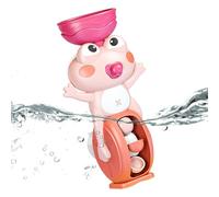 Tub Toys Set, Waterfall Frog Game, Suction Cup Bath Activity, Educational Sensory Toy, Bathtub Toy with Spinner for Pool, Hotel, Outdoor, Travel Home Use, 4.13x3.35x7.48 Inches