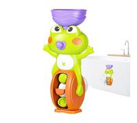 Tub Toys Set, Waterfall Frog Game, Suction Cup Bath Activity, Educational Sensory Toy, Bathtub Toy with Spinner for Pool, Hotel, Outdoor, Travel Home Use, 4.13x3.35x7.48 Inches