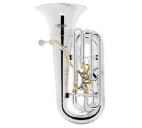 Tuba Argento Sib Plastica Leggera 4 Valvole Perinet Set Bocchino Borsa Trolley