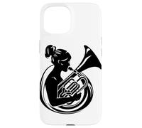 Tuba Girl Disegno della banda di ottoni per ragazze Custodia per iPhone 15