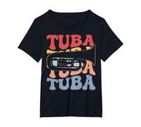 Tuba Groovy Strumento Maglietta, Donna Plus-Size, Nero, 3X