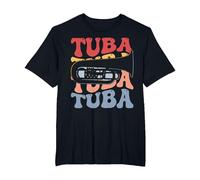 Tuba Groovy Strumento Maglietta, Uomo Taglie Grandi, Nero, 5X Tall